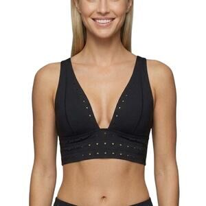 Gigi C Eden Laser Cut Cross Back Bra Black Size Small NWT